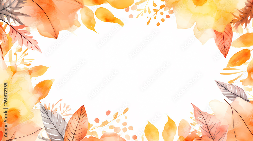 Watercolor abstract background autumn collection Watercolor abstract background autumn collection