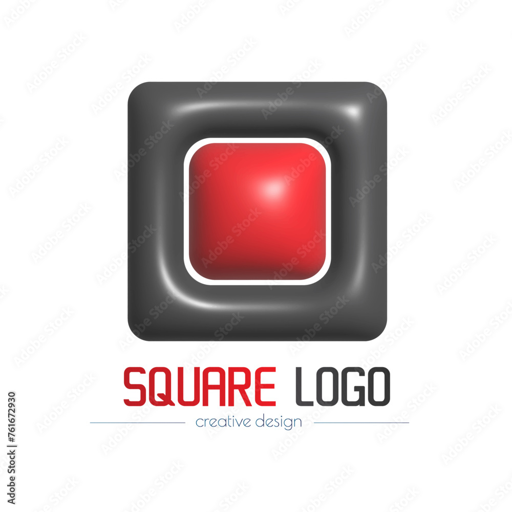 3d square logo. A template for a brand, ID, sticker, sticker, or pictogram. Social network icon, corporate design idea 3d square logo. A template for a brand, ID, sticker, sticker, or pictogram. Social network icon, corporate design idea