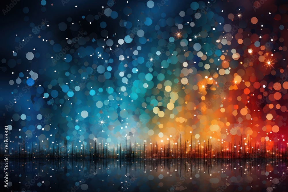 Fototapeta premium Night Sky Illuminated by Lights and Stars Generative AI