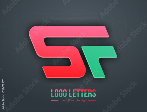 The design of the letters S and r. A logo template for a business card, corporate design, recognizable element of a brand or corporation. The idea of thematic creativity