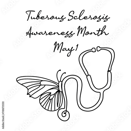 line art of Tuberous Sclerosis Awareness Month good for Tuberous Sclerosis Awareness Month celebrate. line art. illustration.