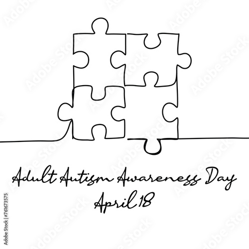 line art of Adult Autism Awareness Day good for Adult Autism Awareness Day celebrate. line art. illustration.