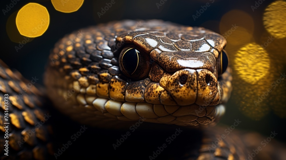 Close Up of Snake With Blurry Background Close Up of Snake With Blurry Background