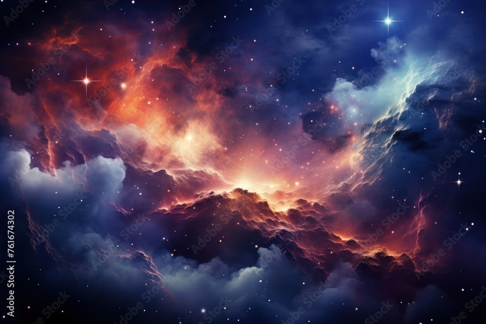 Fototapeta premium Colorful Space Filled With Stars and Clouds Generative AI