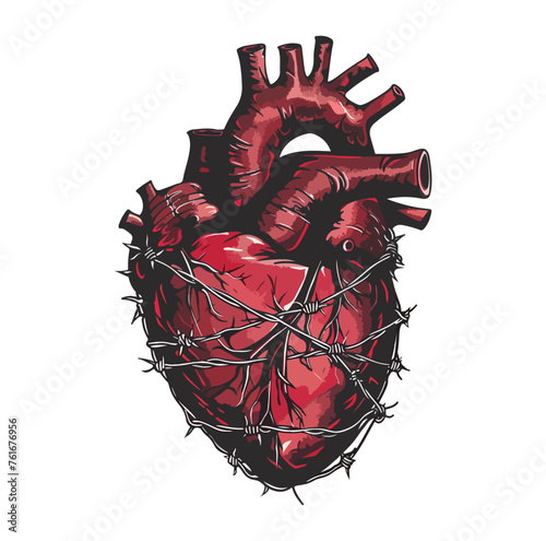 heart wrapped in barbed wire