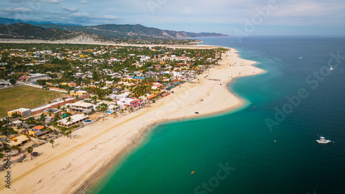 Aerial of Los Barriles town in La Paz Municipality, Baja California Sur, Mexico travel destination © Michele