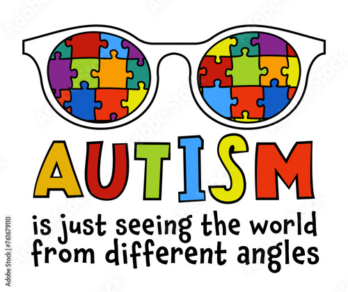 Autism awareness day. Autistic spectrum disorder landscape poster.