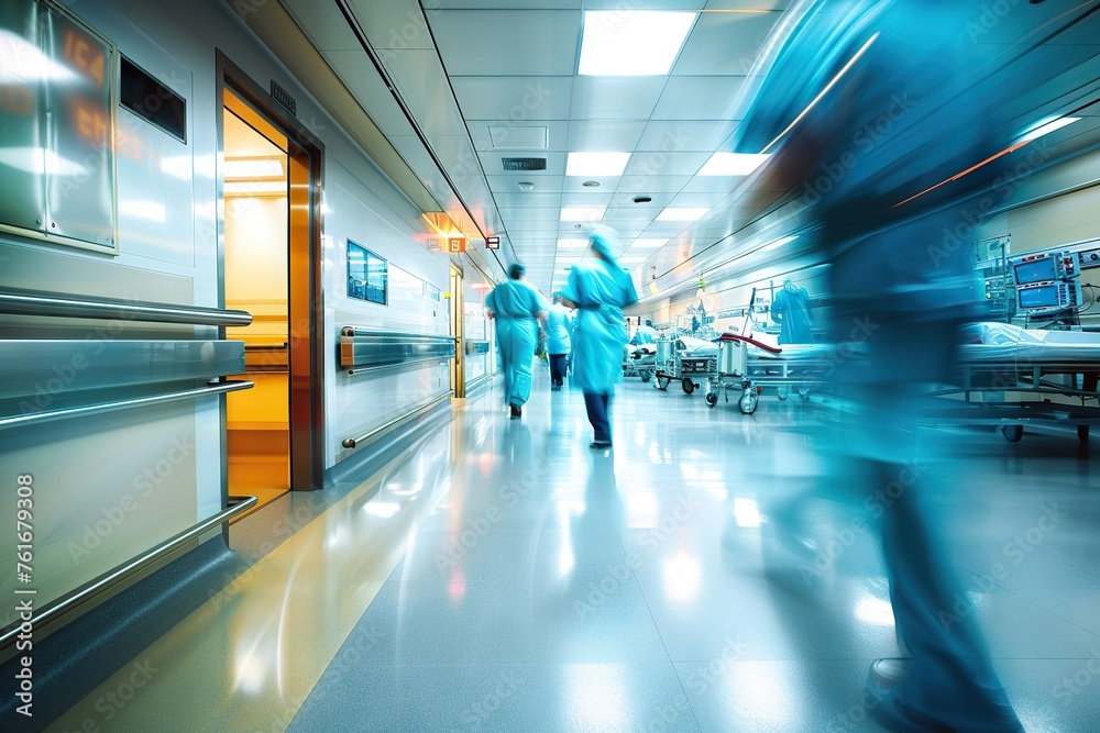 A Dynamic Capture of Dedicated Medical Professionals Rushing to Save Lives, Illustrating the Intensity and Urgency in Modern Emergency Healthcare Settings.