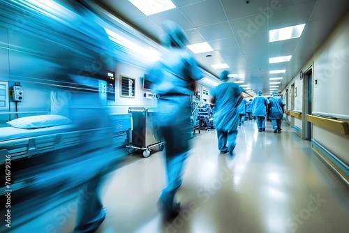 A Dynamic Capture of Dedicated Medical Professionals Rushing to Save Lives, Illustrating the Intensity and Urgency in Modern Emergency Healthcare Settings.