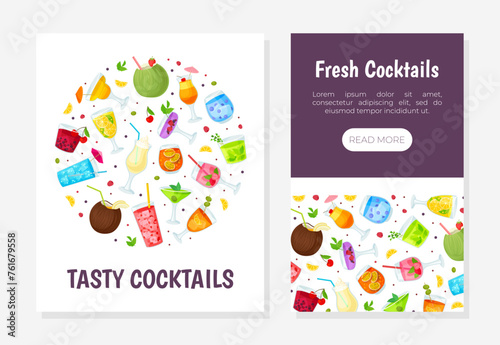 Tasty Cocktail Drink Web Banner Design Vector Template