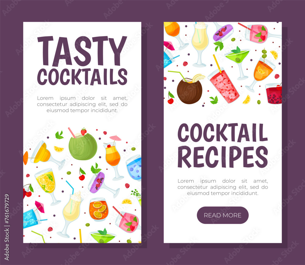 Tasty Cocktail Drink Web Banner Design Vector Template Tasty Cocktail Drink Web Banner Design Vector Template