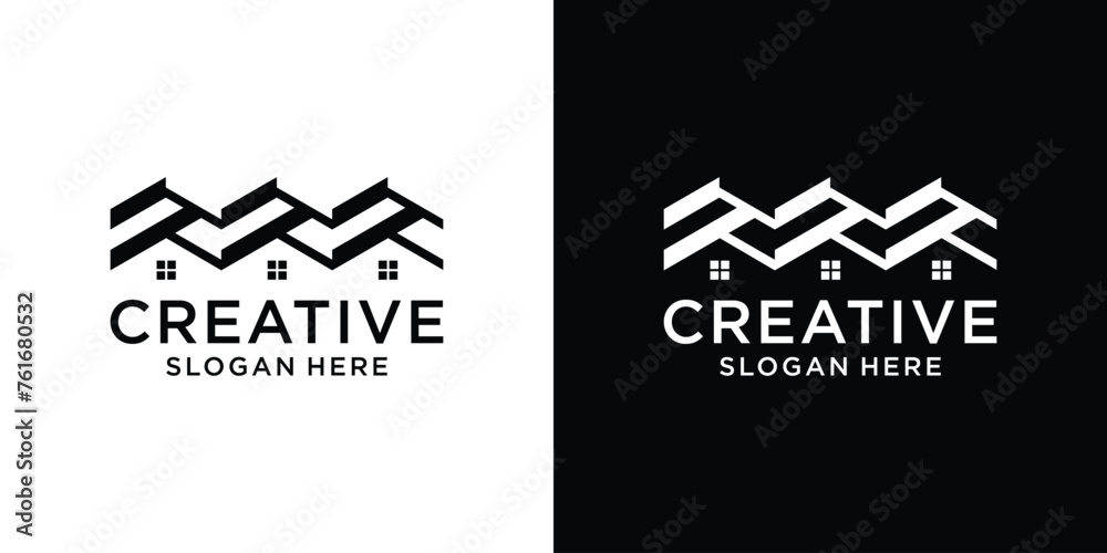 Modern Home Real estate logo design vector - obrazy, fototapety, plakaty 