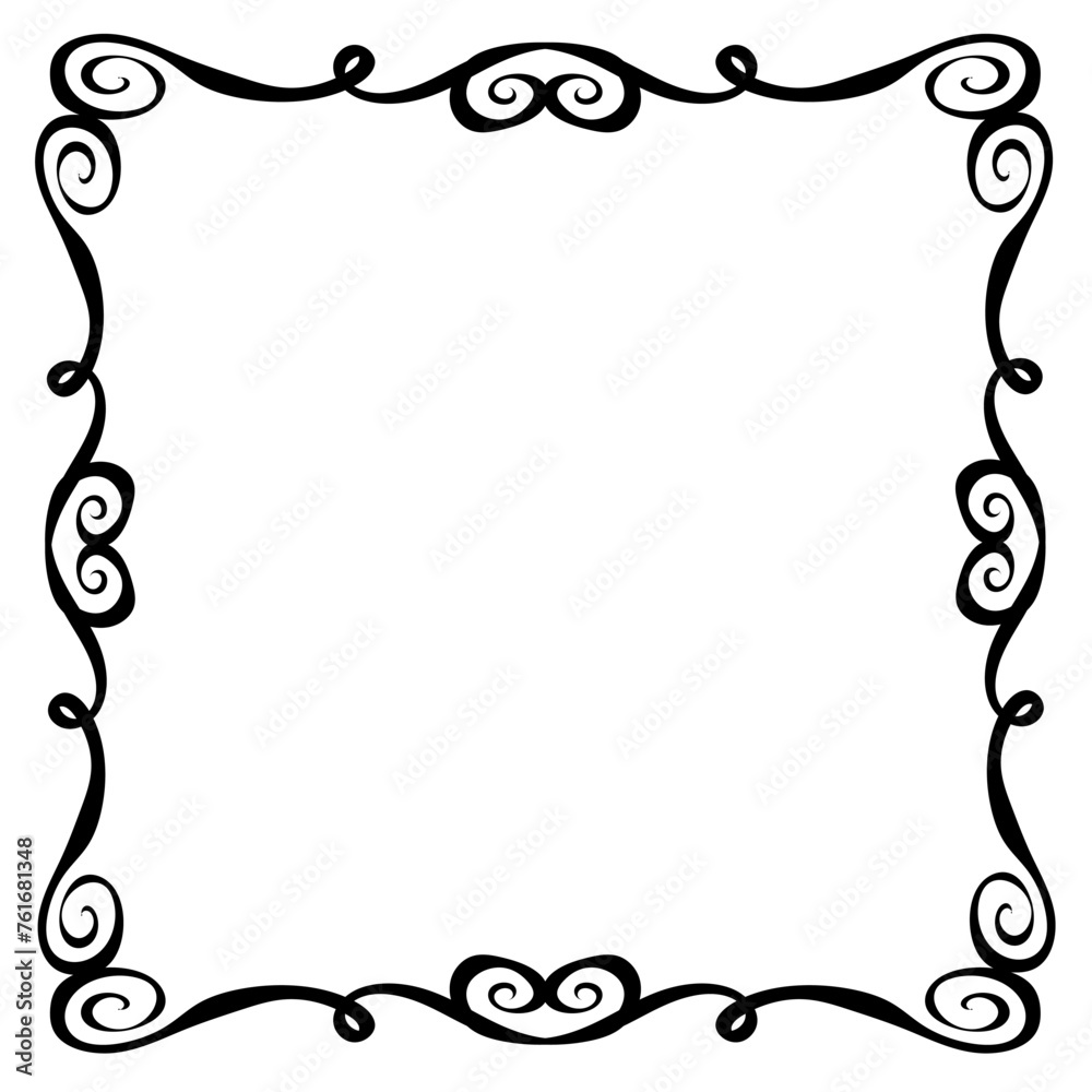 Beautiful stylish black frame on a white background Beautiful stylish black frame on a white background