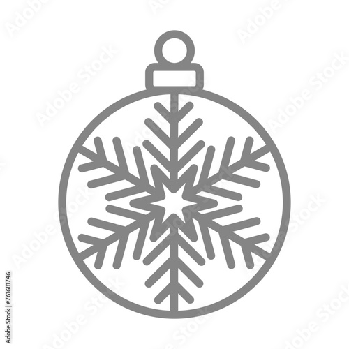 Vector flat illustration with Christmas tree ball. Christmas decoration template isolated SVG for Cricut