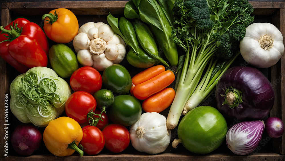 A pattern of ripe vegetables is a vegetable background for vegetarians, healthy eating, and eco-friendly gardening A pattern of ripe vegetables is a vegetable background for vegetarians, healthy eating, and eco-friendly gardening