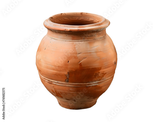 clay pot isolated on white background or transparent background 