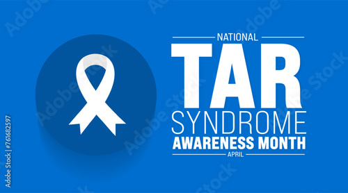 April is National TAR Syndrome Awareness Month background template. Holiday concept. use to background, banner, placard, card, and poster design template with text inscription and standard color.