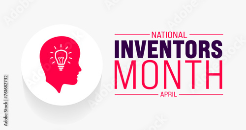 April is National Inventors Month background template. Holiday concept. use to background, banner, placard, card, and poster design template with text inscription and standard color. vector