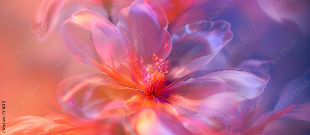 Blurry background image featuring a plastic flower with gradient.