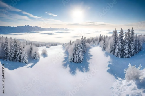 snow covered trees © Haider