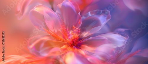 Blurry background image featuring a plastic flower with gradient.