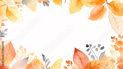 Flat simple tropical leaves, autumn series