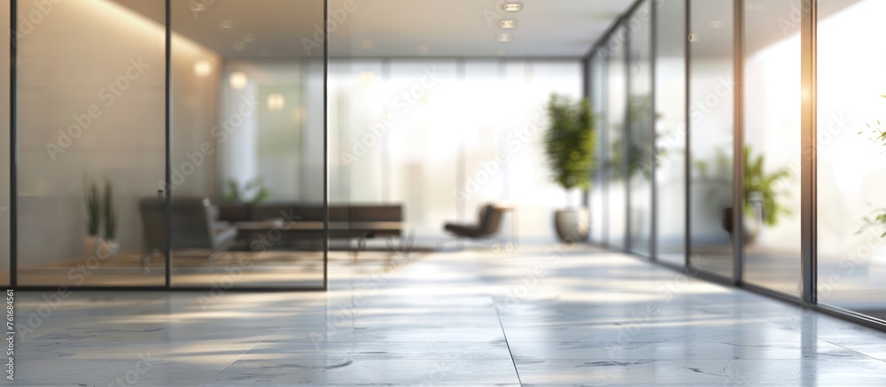Blurred background of a contemporary room with glass decor Blurred background of a contemporary room with glass decor