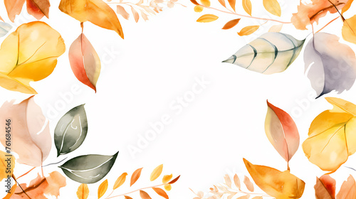 Flat simple tropical leaves, autumn series