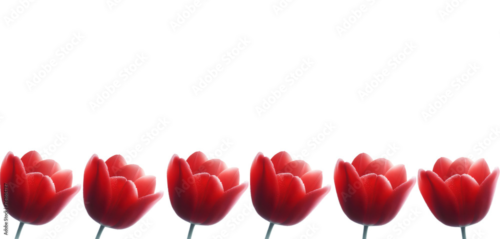 red tulips isolated on transparent background. red tulips isolated on transparent background.
