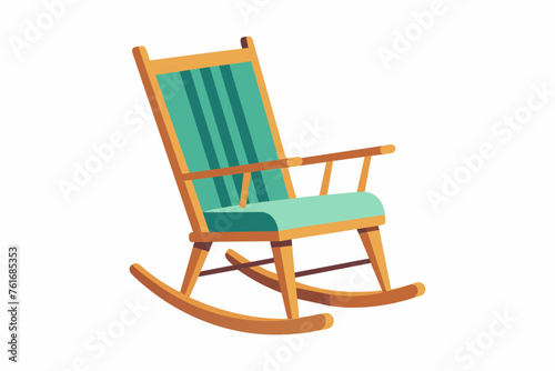  Eden rocking chair, flat style, Isolated on white background Vector illustration