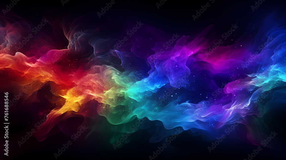 Naklejka premium Colorful bokeh and smoke background
