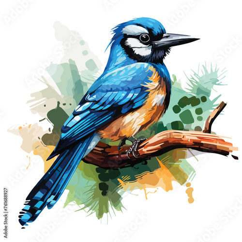 Vibrant Jay Bird Clipart Clipart isolated on white background