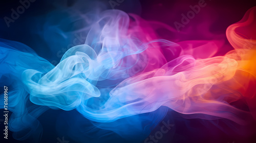 Colorful bokeh and smoke background