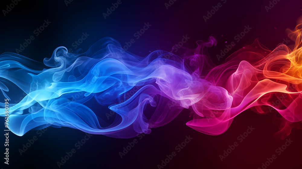Colorful bokeh and smoke background