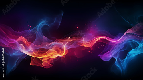 Colorful bokeh and smoke background