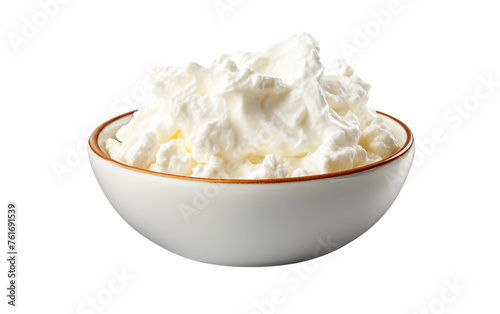 Cottage Cheese Isolated on Transparent Surface
