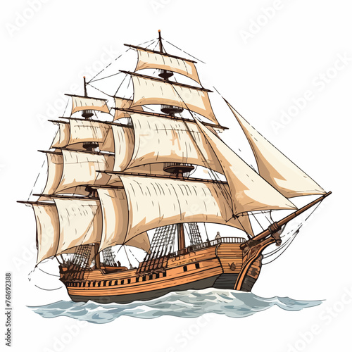 Vintage Ship Clipart Clipart isolated on white background