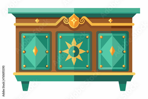  Enchantment sideboard, flat style, Isolated on white background Vector illustration