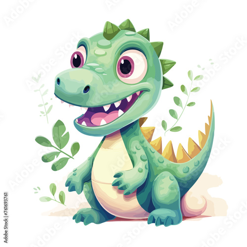 Whimsical Dinosaur Clipart Clipart isolated on white