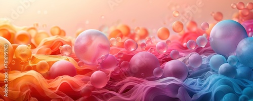 Geometric Shapes: Pastel Spheres Abstract Background