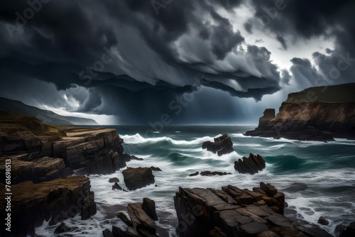 storm over the sea