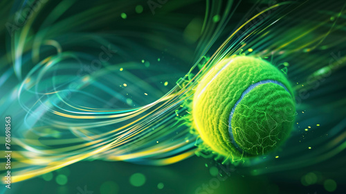 Dynamic Tennis Ball, Abstract Motion Illustration