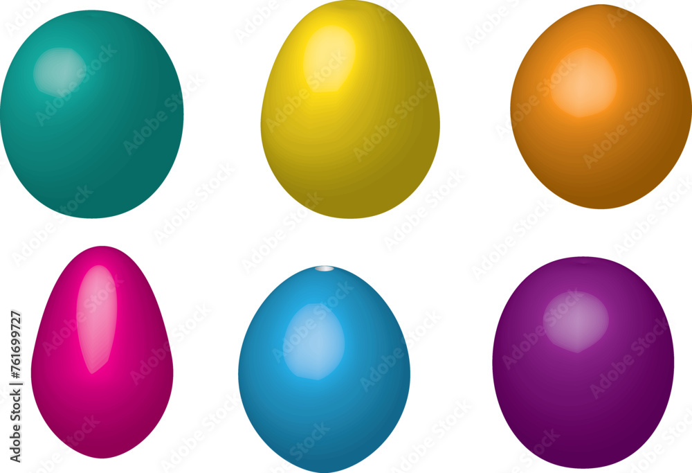 Easter eggs icon isolated on white vector illustration. 3D eggs. Easter eggs icon isolated on white vector illustration. 3D eggs.