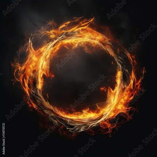 fire ring on a black background