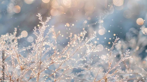 Winter Wonderland Background with Sparkling Snowflakes