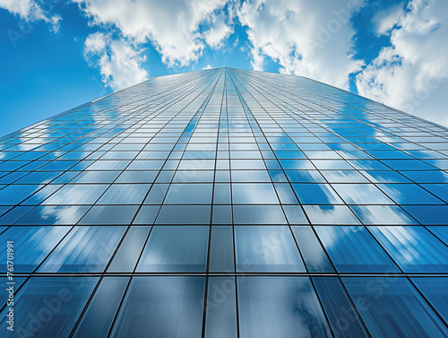 Skyward View of a Modern Glass Building