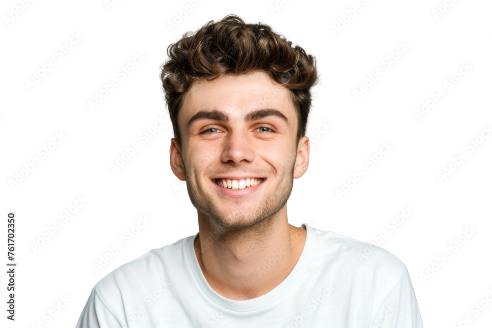 Studio portrait of a handsome young white Americana man with a beautiful smile wearing casual outfits looking at camera, isolated on transparent png background. Studio portrait of a handsome young white Americana man with a beautiful smile wearing casual outfits looking at camera, isolated on transparent png background.