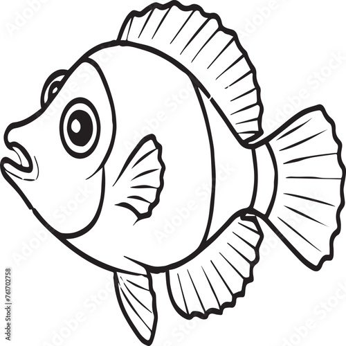 Clownfish coloring pages. Clownfish outline for coloring book