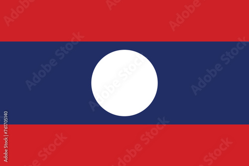 Flat Illustration of Laos national flag. Laos flag design. 
