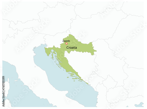 Outline of the map of Croatia with regions